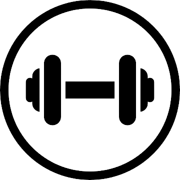 simple drawing of dumbell to represent weight lifting